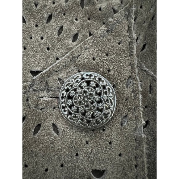 Cold Creek women's 100% leather jacket button front brown size L - Picture 6 of 13